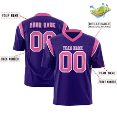 Purple Pink Two-Tone Shoulder Cut Flag Football Jersey 2