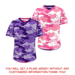 Purple Pink White Camo Reversible Pullover Baseball Jersey Stretch Fabric 9
