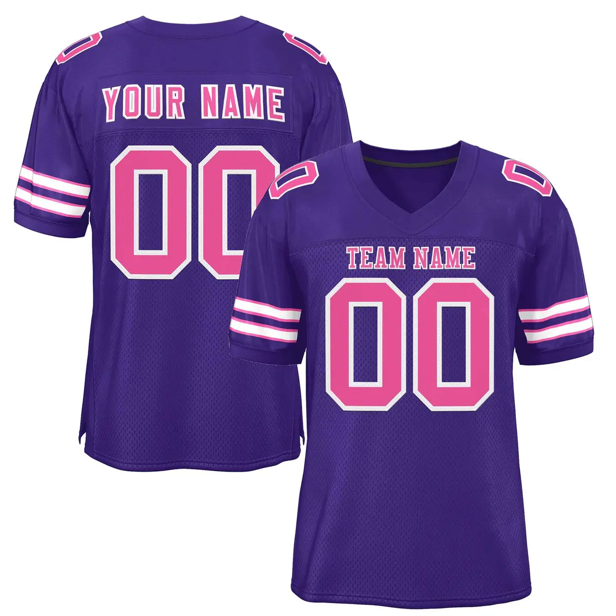 Purple Pink-White Classic Style Authentic Football Jersey