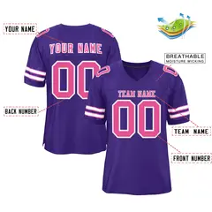 Purple Pink-White Classic Style Authentic Football Jersey 2