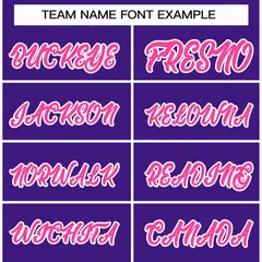 Purple Pink-White Classic Style Hockey Jersey 3