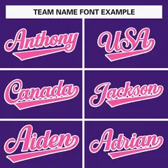 Purple Pink-White Full Button Baseball Jersey 3