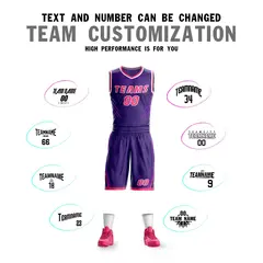 Purple Pink-White Graffiti Claw Pattern Basketball Jersey 4