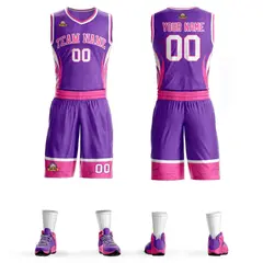 Purple Pink White Graffiti Lightning Basketball Jersey 1