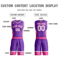 Purple Pink White Graffiti Lightning Basketball Jersey 3