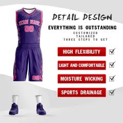 Purple Pink-White Graffiti Oblique Bar Basketball Jersey 2