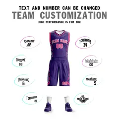 Purple Pink-White Graffiti Oblique Bar Basketball Jersey 4