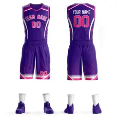Purple Pink-White Graffiti Points Element Basketball Jersey