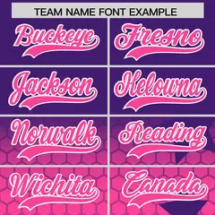 Purple Pink White Rising Stars Gradient Baseball Jersey 3