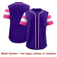 Purple Pink White Sleeve Flag Lace Baseball Jersey 7
