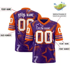 Purple Pink-White Star Pattern Authentic Football Jersey 2