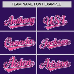 Purple Pink White Star Series Lace-Up Neck Hockey Jersey 3