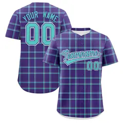 Purple Plaid Authentic Baseball Jersey