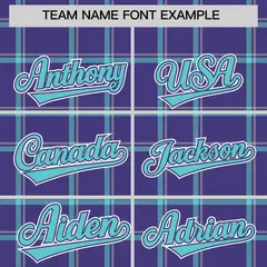 Purple Plaid Authentic Baseball Jersey 3