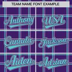 Purple Plaid Authentic Baseball Jersey 3