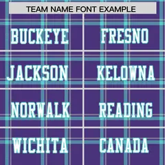 Purple Plaid Pattern Authentic Football Jersey 3