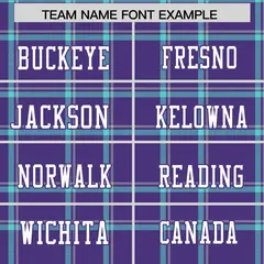 Purple Plaid Pattern Authentic Football Jersey 3
