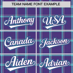 Purple Plaid Varsity Letterman Baseball Jacket 3