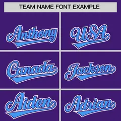 Purple Powder Blue Color Block Authentic Baseball Jersey 3