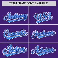 Purple Powder Blue Contrast Raglan Baseball Jersey 3