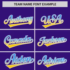 Purple Powder Blue-Gold Gradient Varsity Full-Snap Raglan Baseball Jacket 3