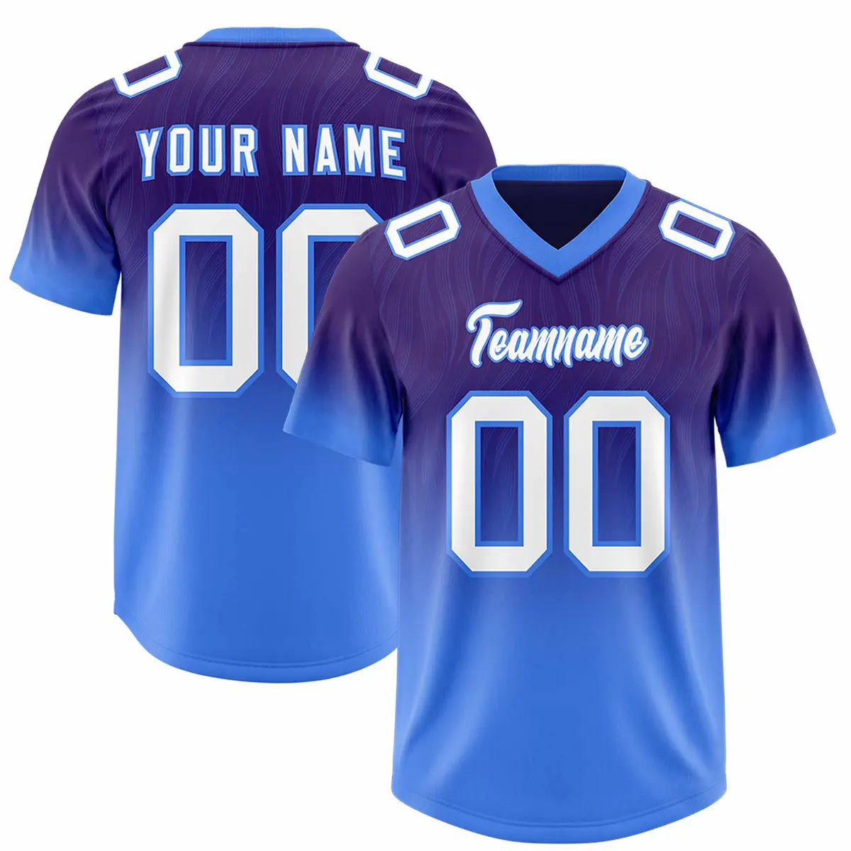 Purple Powder Blue Gradient Outdoor Football Jersey