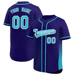Purple Powder Blue Gradient Side Authentic Baseball Jersey
