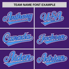 Purple Powder Blue Half Stripe Authentic Baseball Jersey 3