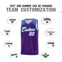 Purple Powder Blue Indians Print Basketball Uniform Jersey 4