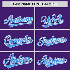 Purple Powder Blue L Pattern Raglan Sleeves Varsity Letterman Jacket 3