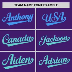 Purple Powder Blue Lt Green Gradient Side Baseball Jersey 3