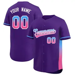 Purple Powder Blue Pink Gradient Side Baseball Jersey 1