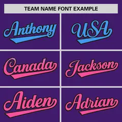 Purple Powder Blue Pink Gradient Side Baseball Jersey 3
