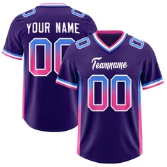 Purple Powder Blue Pink Gradient Sides Football Jersey 1