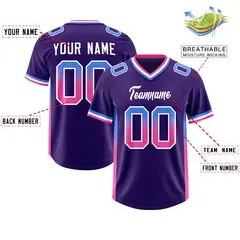Purple Powder Blue Pink Gradient Sides Football Jersey 2