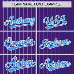 Purple Powder Blue Pinstripe Two-Tone Baseball Jersey 3
