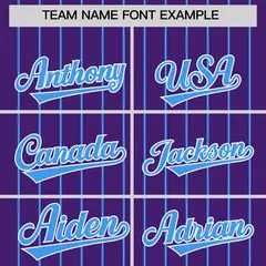 Purple Powder Blue Pinstripe Two-Tone Baseball Jersey 3