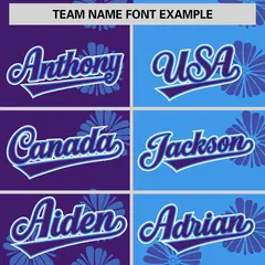 Purple Powder Blue Split Flower Graffiti Baseball Jersey 3