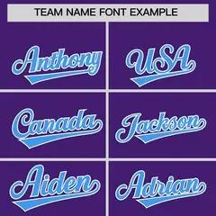 Purple Powder Blue Star Ribbing Authentic Baseball Jersey 3