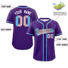 Purple Powder Blue Transgender Pride Month Baseball Jersey 2