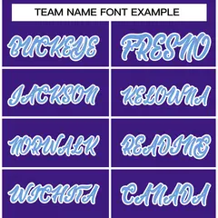 Purple Powder Blue-White Raglan Varsity Full-Snap Letterman Jacket 3