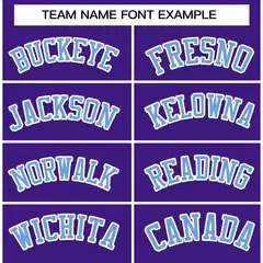 Purple Powder Blue-White Raglan Varsity Full-Snap Letterman Jacket 3