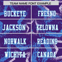 Purple Powder Blue-White Star Graffiti Football Jersey 3