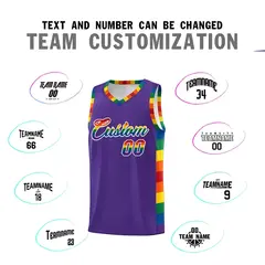 Purple Pride Month LGBT Rainbow Basketball Jersey 4