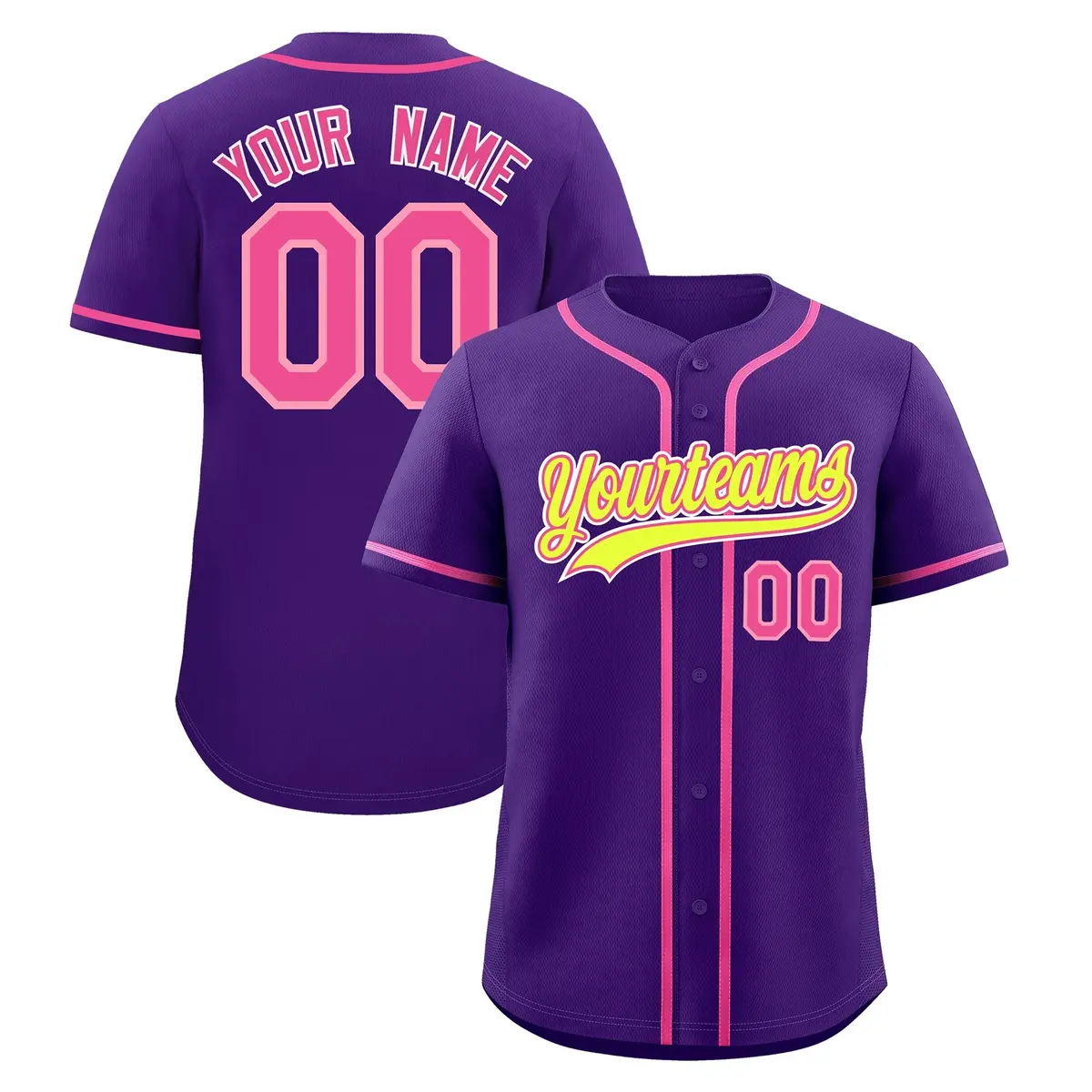 Purple Quick Dry Baseball Jersey