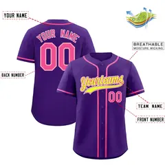 Purple Quick Dry Baseball Jersey 2