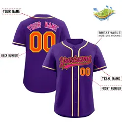 Purple Quick Dry Baseball Jersey 2