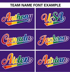 Purple Rainbow Pride Month Raglan Sleeves Baseball Jersey 3