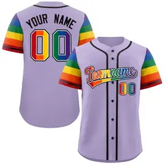 Purple Rainbow Pride Month Raglan Sleeves Baseball Jersey 1
