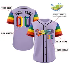 Purple Rainbow Pride Month Raglan Sleeves Baseball Jersey 2